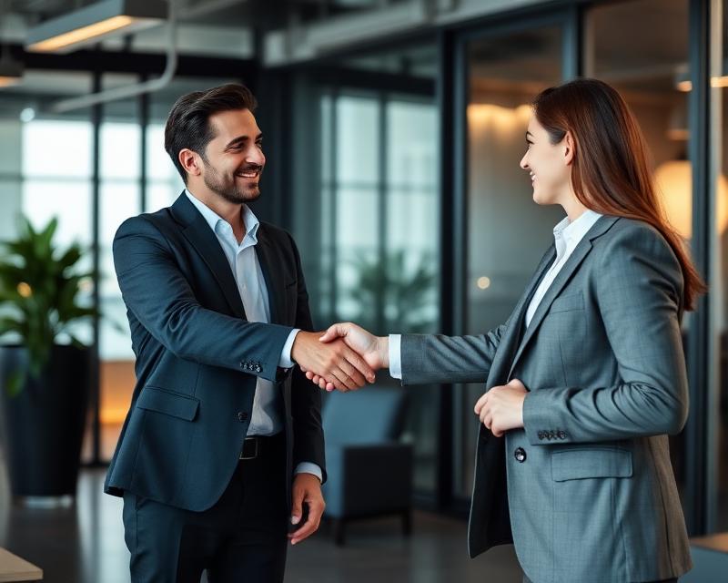 Business partnership handshake for Micros POS integration