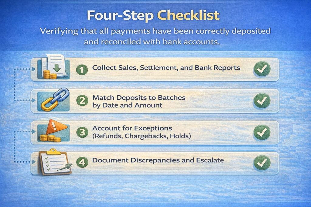 infographic-checklist-four-essential-steps-for-verifying-that-all-payments-have-been-correctly-deposited-and-reconciled-with-bank-accounts infographic-checklist-four-essential-steps-for-verifying-that-all-payments-have-been-correctly-deposited-and-reconciled-with-bank-accounts