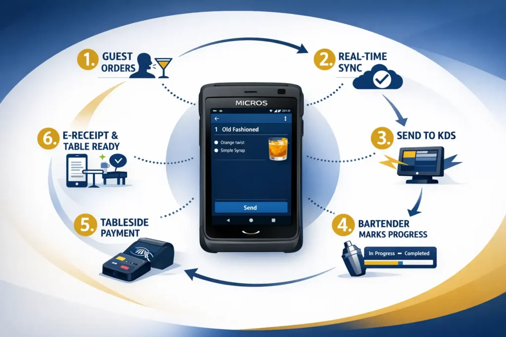 Tableside Ordering Workflow: From Table to Bar to Payment